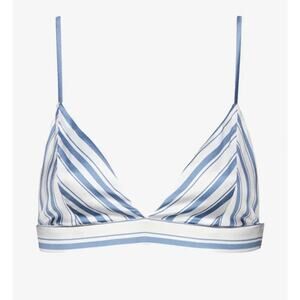 Ser.O.Ya Iris Silk Bralette in Blue and White Stripe Size XS NWT